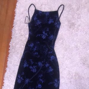 Ankle length prom dress with thigh split